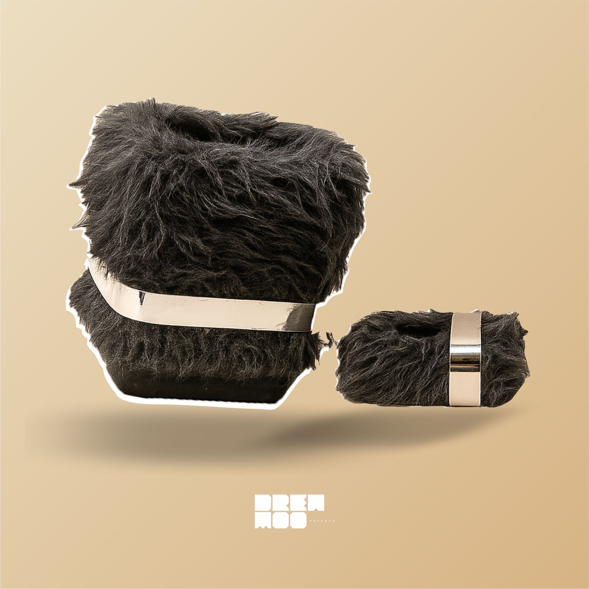 ست سطل و جا دستمال خز (کمربند استیل)